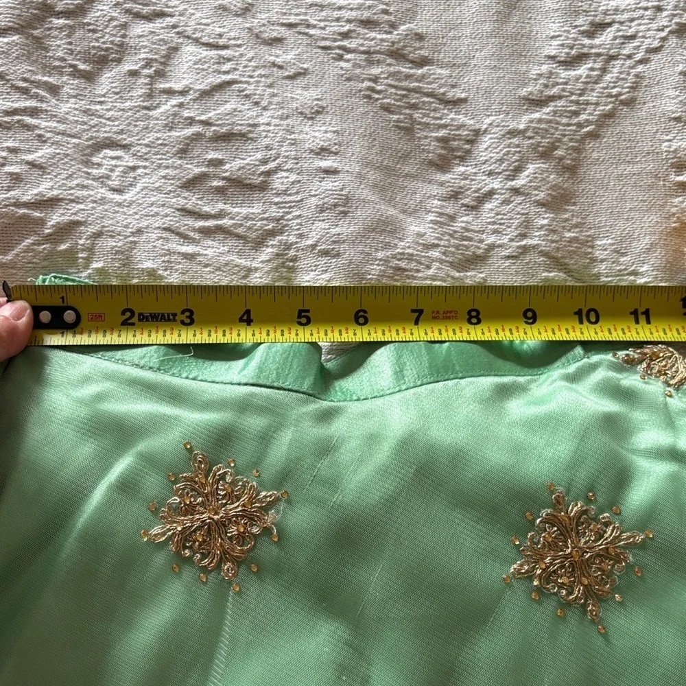 Lehenga Choli,traditional Indian Green & Gold 3pc Dress Needs Cleaning